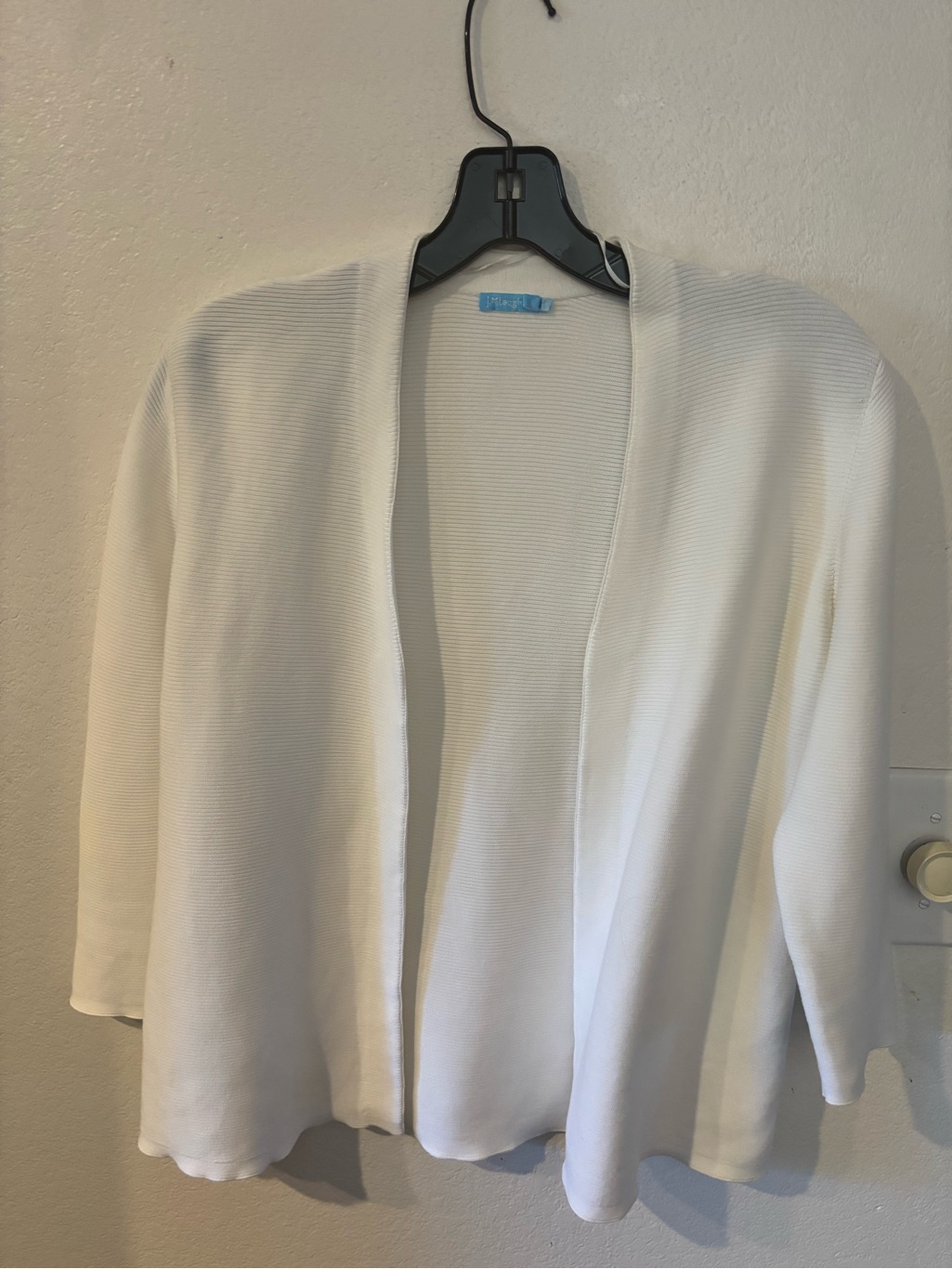 J Mclaughlin White Open-Front Women’s Sweater Cardigan